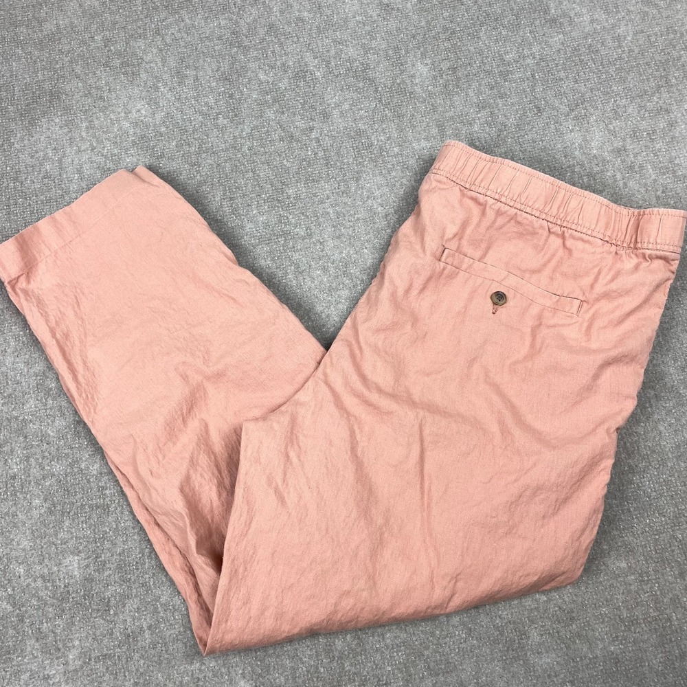 H&M Pants Mens 2XL Coral Cotton Regular Fit High Rise Drawstring Straight Leg